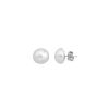 MAJORICA 12Mm White Mabe Pearl Earrings In Silver | Short Earrings