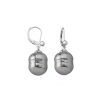 MAJORICA Silver Earrings Agora With 12Mm Gray White Pearl | Pearl Drop Earrings