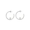 MAJORICA Alba Silver Hoop Earrings | Pearl Hoop Earrings