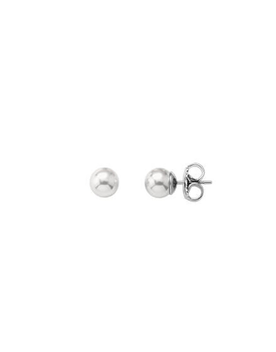 MAJORICA Earrings Lyra Silver With 8Mm White Pearl | Pearl Stud Earrings