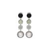 MAJORICA Algaida Silver Button Earrings With Black Murano Glass | Pearl Drop Earrings