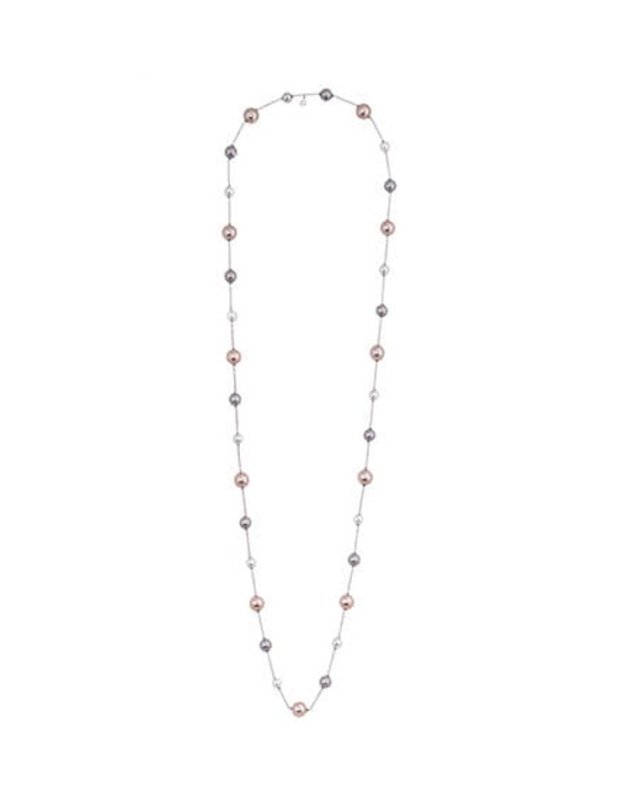 MAJORICA Necklace Ilusion White, Nuage And Pink Pearls | Pearl Chain Necklaces