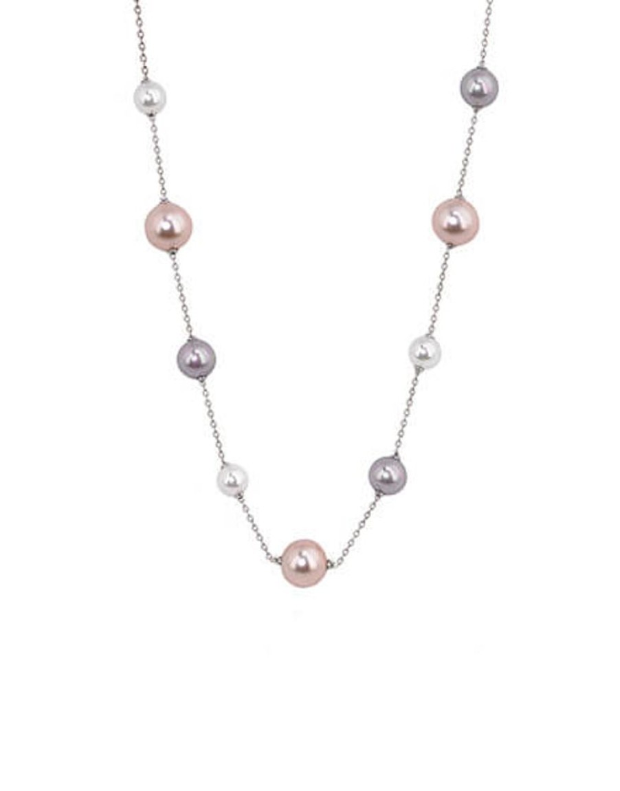 MAJORICA Necklace Ilusion White, Nuage And Pink Pearls | Pearl Chain Necklaces