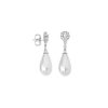 MAJORICA Silver Earrings Afrodita With White Pearl And Zircons | Bridal Earrings