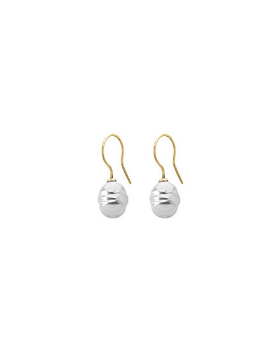 MAJORICA Gold Plated Earrings Tender With 8Mm Barroque Pearl | Pearl Drop Earrings