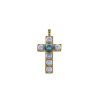 MAJORICA Crosses Collection Gold Pendant With White And Gray Half-Pearl | Pendant Chain