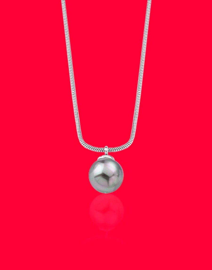 MAJORICA Silver Pendant Nuada 10Mm Gray Pearl | Pendants With Chain