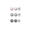 MAJORICA Pearl Earrings Set Lyra 8 Mm Rose, Gray, Nuage | Pearl Stud Earrings