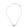 MAJORICA Eternal Necklace With Round Pearls And Cutwork Ball In Silver | Wedding Necklaces