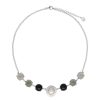 MAJORICA Algaida Silver Necklace With Half-Ball Pearl And Black Murano Glass | Pearl Chain Necklaces