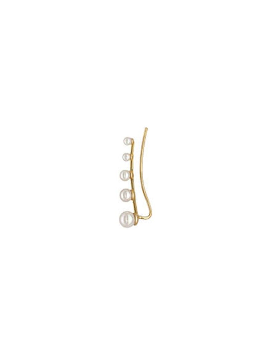 MAJORICA Kea Gold Earcuff Earring With Round Pearls | Ear Cuffs