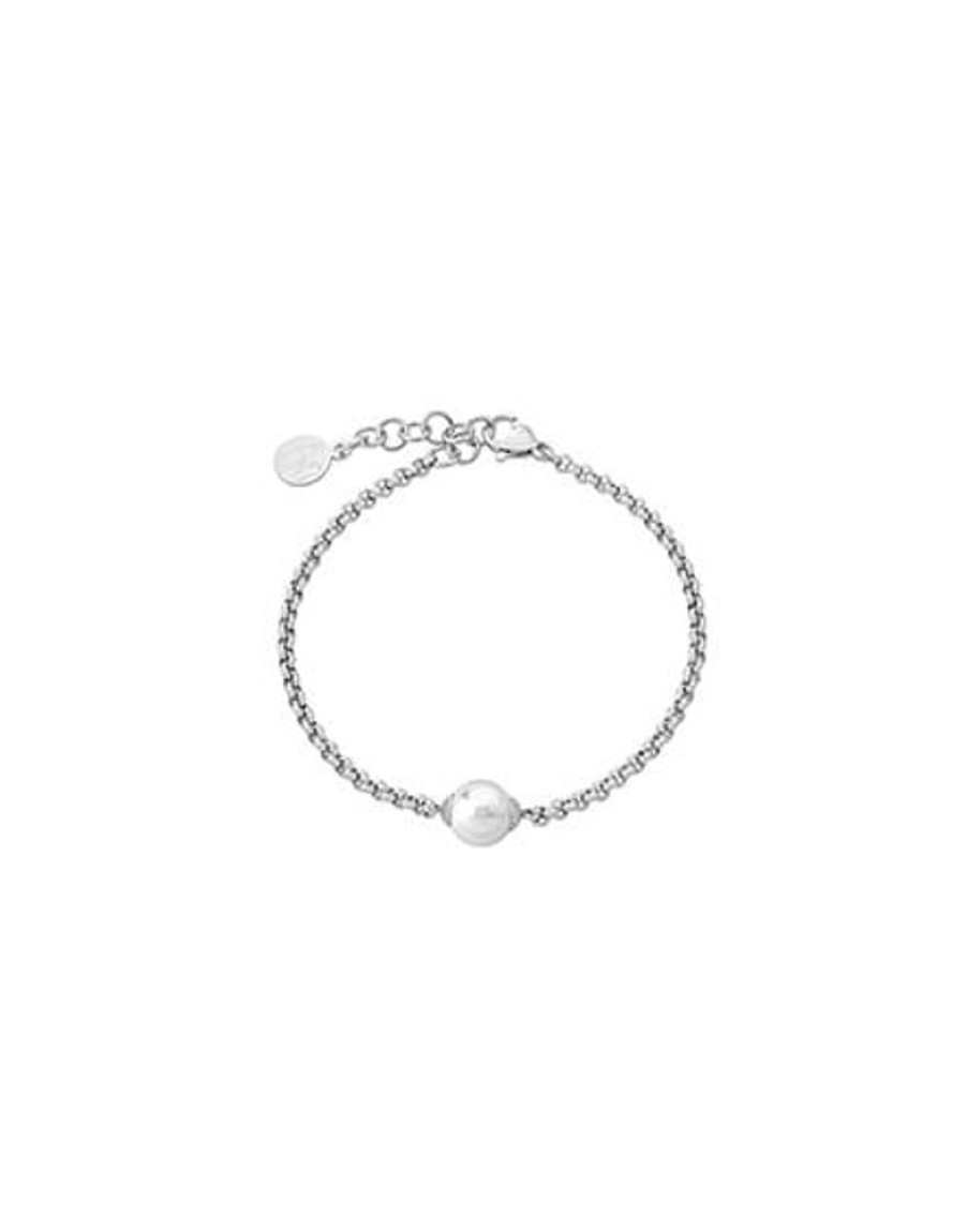 MAJORICA Chain Bracelet Nuada In Steel And White Pearl | Chain Bracelets