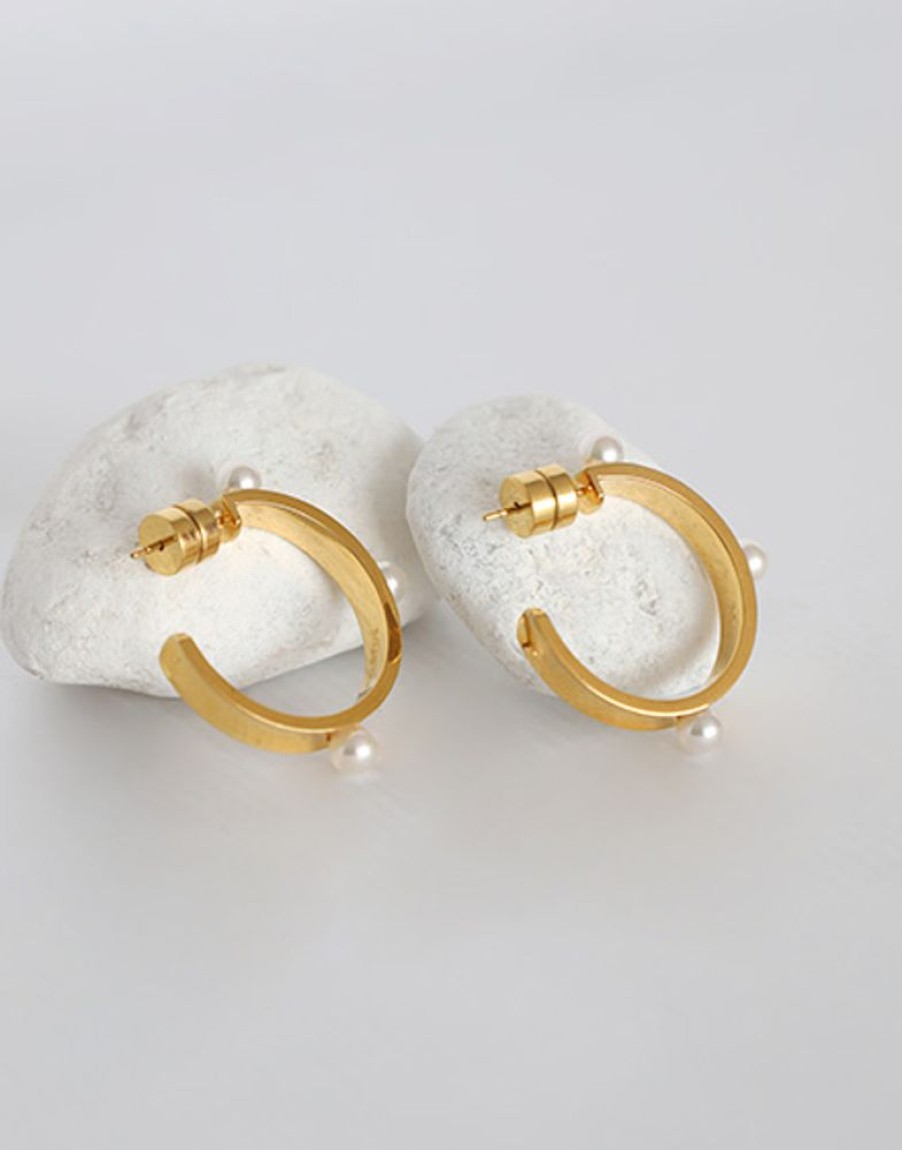 MAJORICA Earrings Bejart | Pearl Hoop Earrings