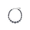 MAJORICA Silver Bracelet Lyra With 6/10Mm Gray Pearls | Silver Bracelets