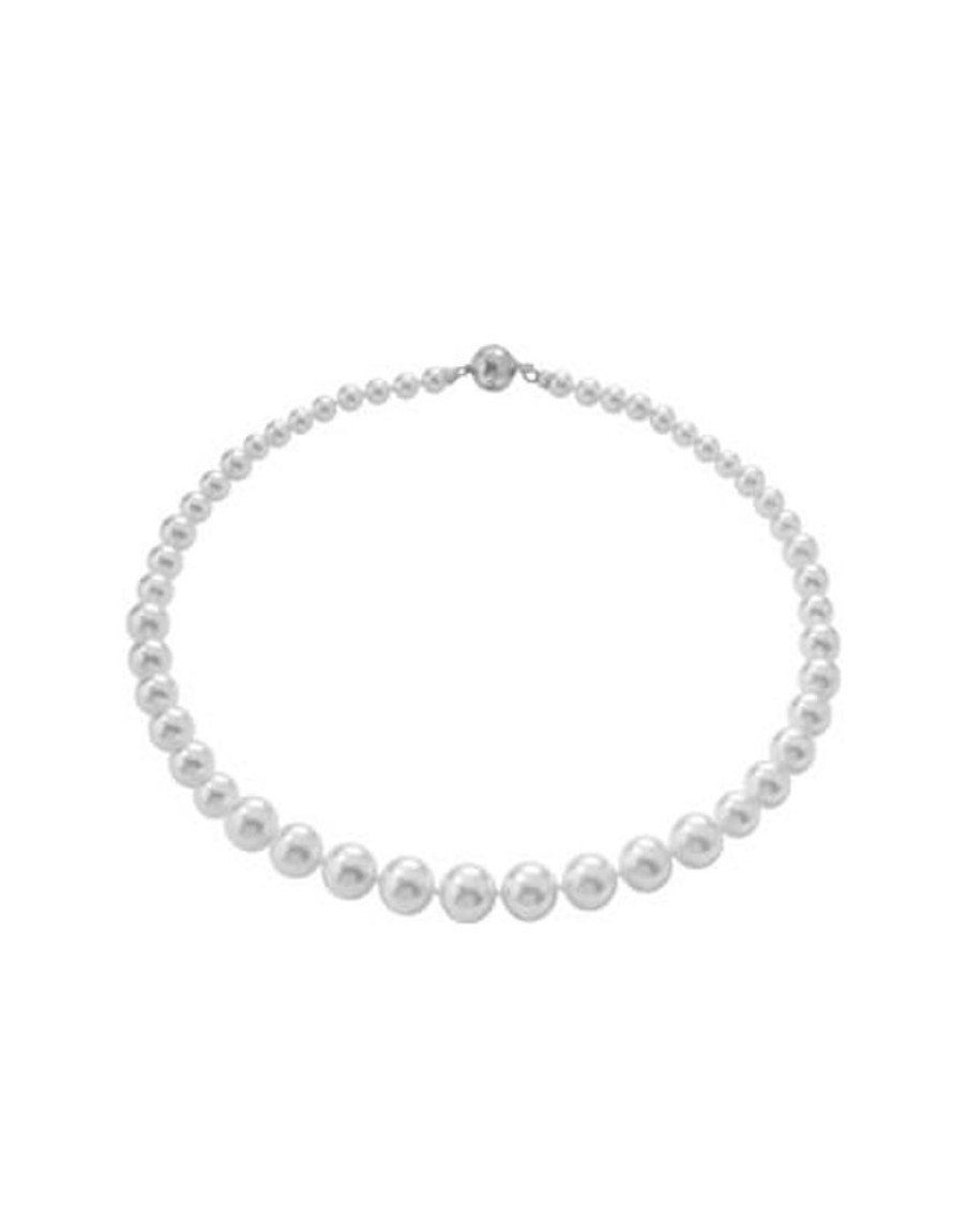 MAJORICA Silver Necklace Lyra 6/12Mm 45Cm | Long Pearl Necklaces