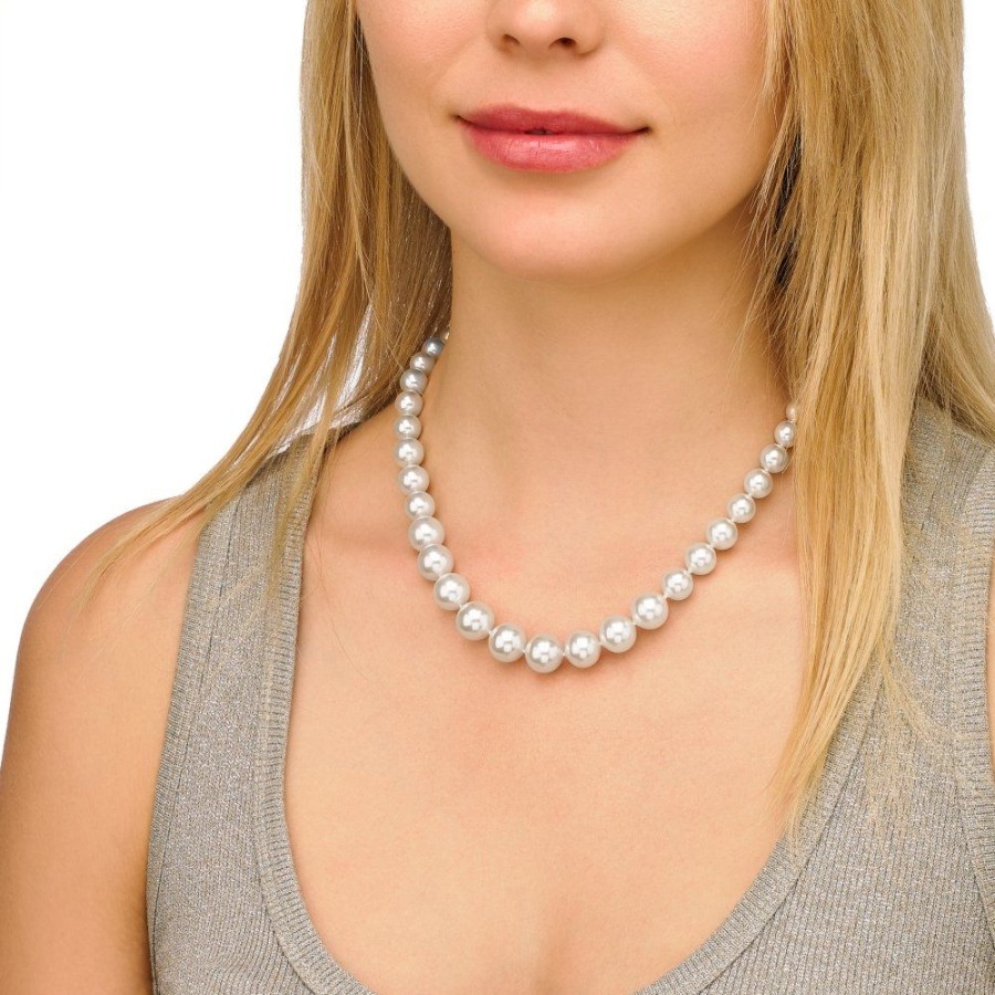 MAJORICA Silver Necklace Lyra 6/12Mm 45Cm | Long Pearl Necklaces