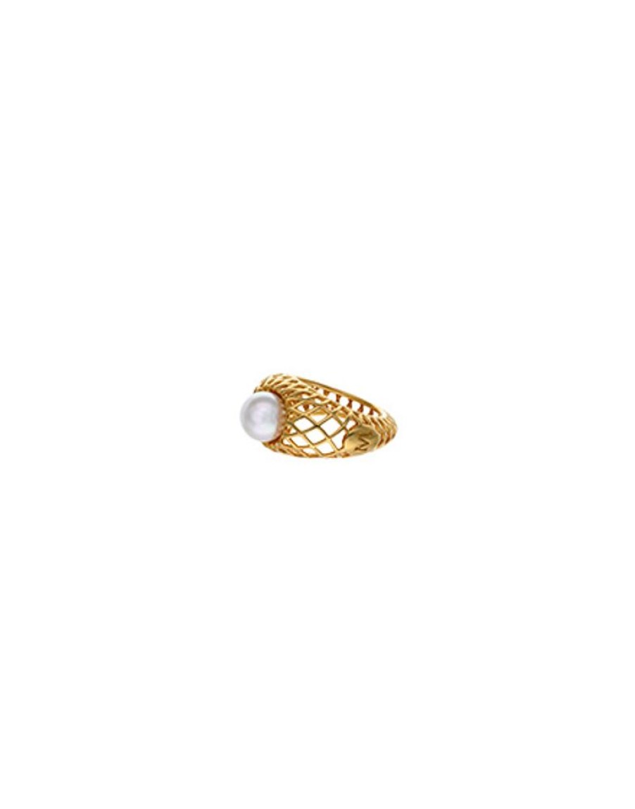 MAJORICA Openwork Etna Medium Ring In Gold-Plated Silver | Medium-Sized Rings