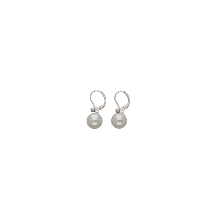 MAJORICA Silver Earrings Nuada With 10Mm White Pearl French Clasp | Pearl Drop Earrings