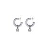 MAJORICA Ayla Silver Earrings In High-Resistance Glass | Pearl Hoop Earrings