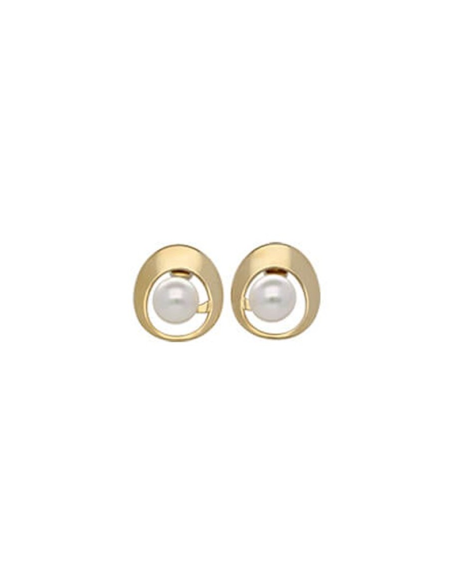 MAJORICA Petra Earrings In Gold Steel | Short Earrings