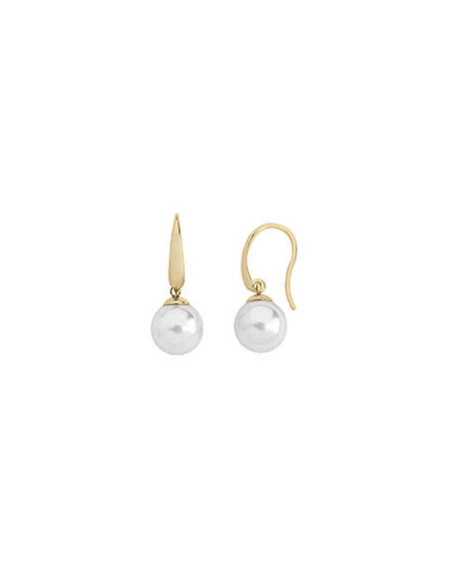 MAJORICA Gold Plated Earrings Nuada With 10Mm White Pearl | Pearl Drop Earrings