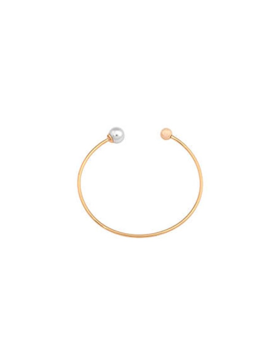 MAJORICA Small Gold Plated Bracelet Aura With White Pearl | Bangle Bracelets