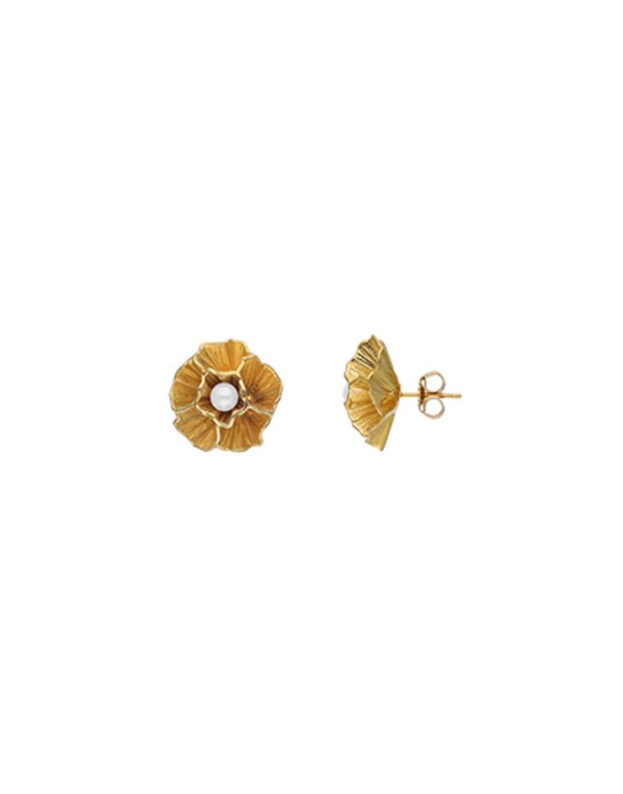 MAJORICA Clavelina Short Earrings With A White Pearl | Short Earrings