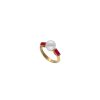 MAJORICA Selene Gold-Plated Ring With Pearl And Ruby Red Zirconia | Medium-Sized Rings