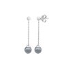 MAJORICA Earrings Ilusion Silver With 8Mm Gray Pearl | Pearl Drop Earrings