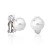 MAJORICA Earrings Lyra Silver With 12Mm White Pearl Omega Clasp | Short Earrings